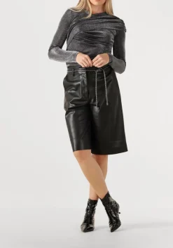 zwarte dante6 korte broek avery faux leather bermuda