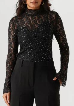 zwarte dante6 tops & t-shirts prebble lace top