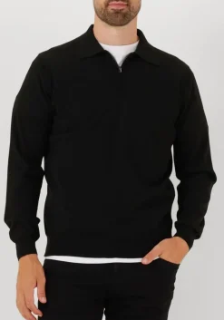 zwarte filippo de laurentiis trui polo zip ml r merino