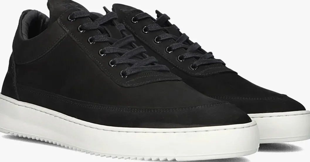 zwarte filling pieces lage sneakers low top ripple nubuck