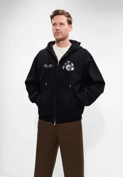 zwarte filling pieces trui zip hoodie bouquet