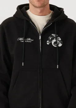 zwarte filling pieces trui zip hoodie bouquet