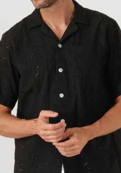 zwarte forét casual overhemd leo paisley shirt