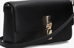 zwarte furla schoudertas iride s crossbody