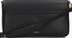 zwarte furla schoudertas iride s crossbody
