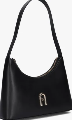 zwarte furla schoudertas diamante mini shoulder bag