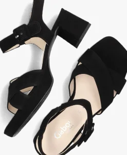 zwarte gabor sandalen met hak 953