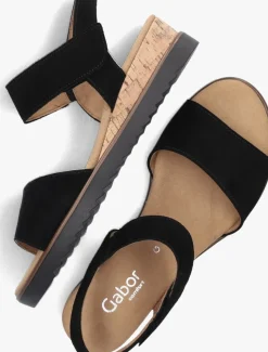 zwarte gabor sandalen met hak 750.2