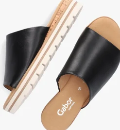 zwarte gabor slippers 770.1
