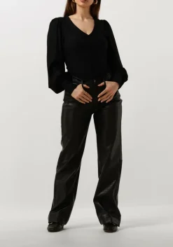 zwarte gestuz blouses rifagz v-neck blouse