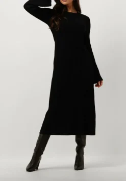 zwarte gestuz midi jurk antaligz wool dress