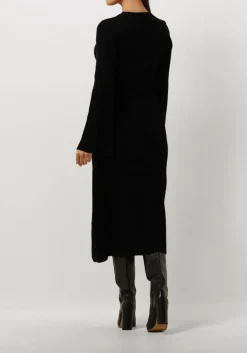 zwarte gestuz midi jurk antaligz wool dress