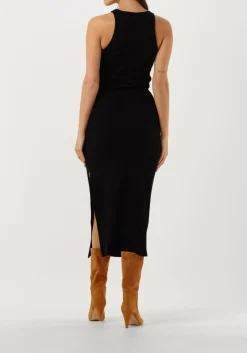 zwarte gestuz midi jurk drewgz sl long dress noos