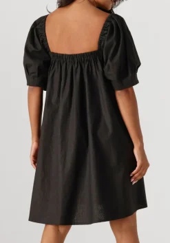 zwarte gestuz mini jurk elarahgz linen short dress