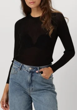 zwarte gestuz t-shirt silvigz deep back blouse