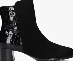 zwarte hassia enkellaarsjes milano