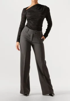 zwarte haute l'amitié blouses lace drape neck blouse