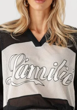 zwarte haute l'amitié blouses drift mix logo blouse