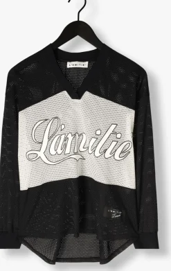 zwarte haute l'amitié blouses drift mix logo blouse