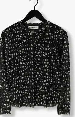 zwarte haute l'amitié top l'amitie mesh ls o-neck