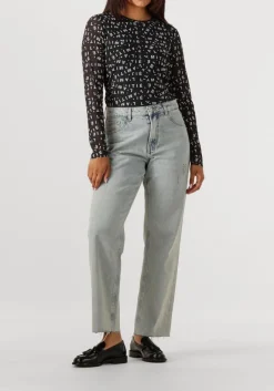 zwarte haute l'amitié top l'amitie mesh ls o-neck