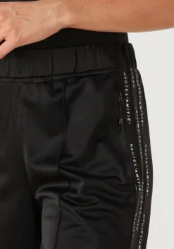 zwarte haute l'amitié wijde broek logo tape track tall pant