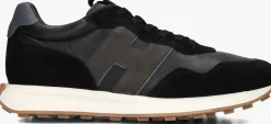 zwarte hogan lage sneakers h601 allacciato h patch