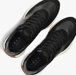 zwarte hogan lage sneakers h601 allacciato h patch