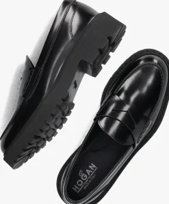 zwarte hogan loafers hxw5430eo20