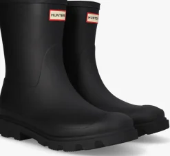 zwarte hunter regenlaarzen downpour short wellington boots