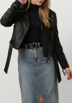 zwarte ibana leren jas blinn