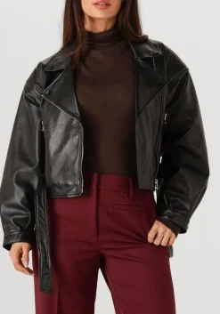 zwarte ibana leren jas jonet