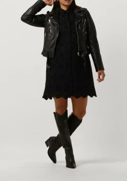 zwarte ibana leren jas moss