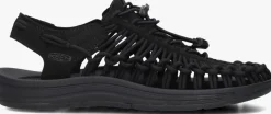 zwarte keen platte sandalen uneek w