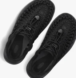 zwarte keen platte sandalen uneek w