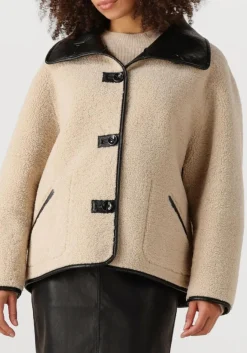 zwarte knit-ted leren jas cozy