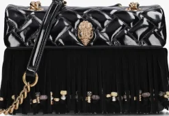 zwarte kurt geiger london schoudertas kensington fringe bag