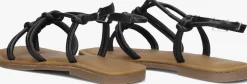 zwarte lina locchi platte sandalen l1285
