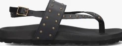 zwarte lina locchi sandalen led teenslip sandaal met studs