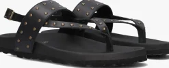 zwarte lina locchi sandalen led teenslip sandaal met studs