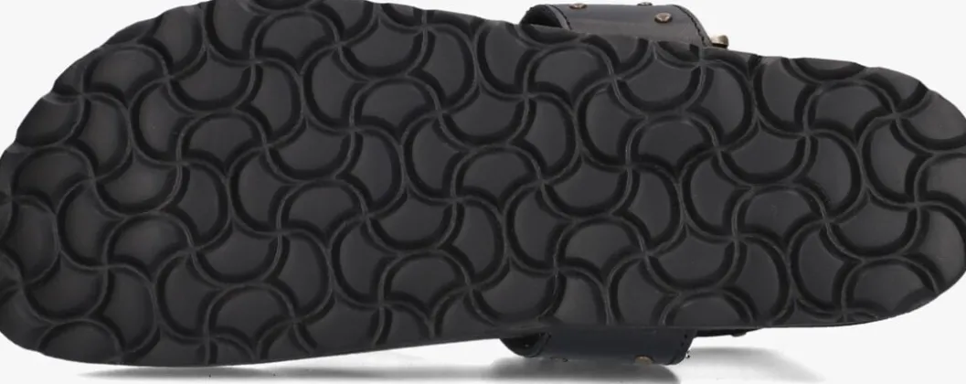 zwarte lina locchi sandalen led teenslip sandaal met studs