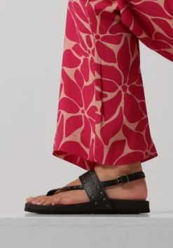 zwarte lina locchi sandalen led teenslip sandaal met studs