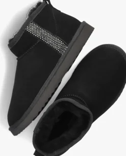 zwarte lina locchi vachtlaarzen extreme glitter low