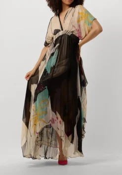 zwarte mes demoiselles maxi jurk micasso