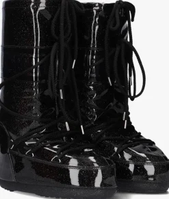 zwarte moon boot snowboots mb icon glitter