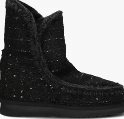 zwarte mou enkellaarsjes inner wedge tweed
