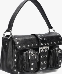 zwarte núnoo handtas small honey buckle rivet mountain