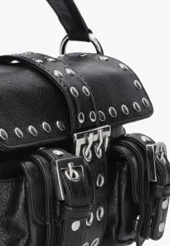 zwarte núnoo handtas small honey buckle rivet mountain