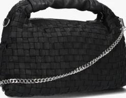 zwarte núnoo schoudertas dandy braided washed