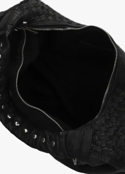 zwarte núnoo schoudertas maxi dandy braided